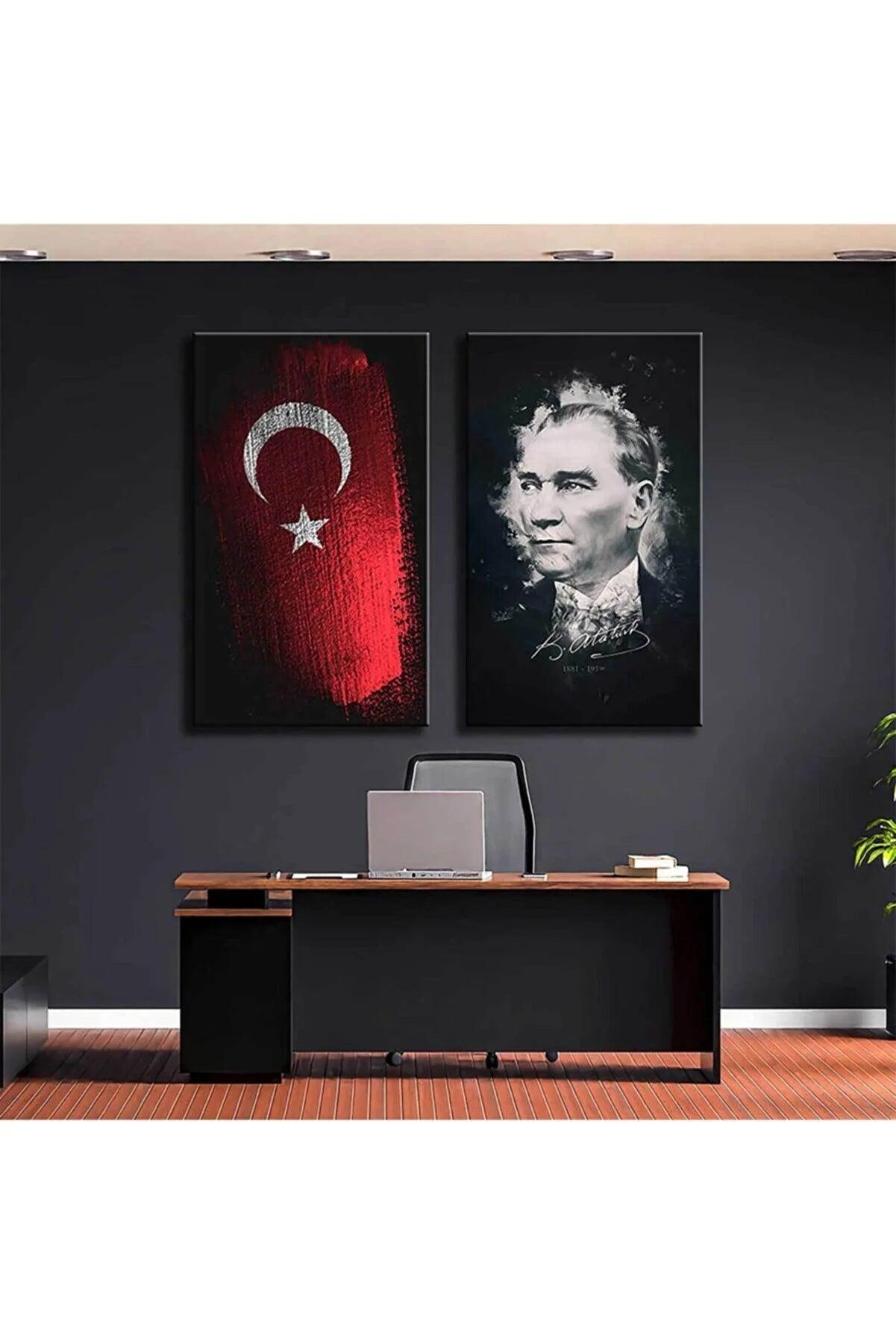 Atatürk Kanvas Tablo - 85x50 cm - evdeyiz.de