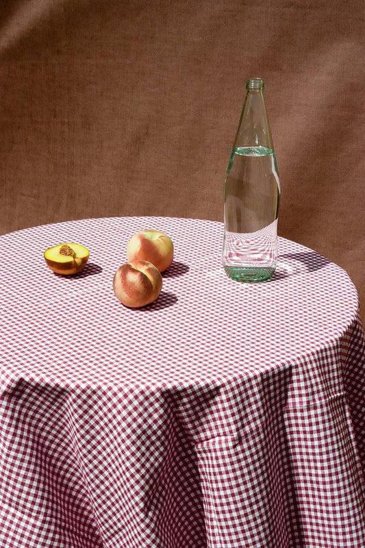 Masa Örtüsü - Bordo Kareli Masa Örtüsü Piknik Örtüsü - evdeyiz.de
