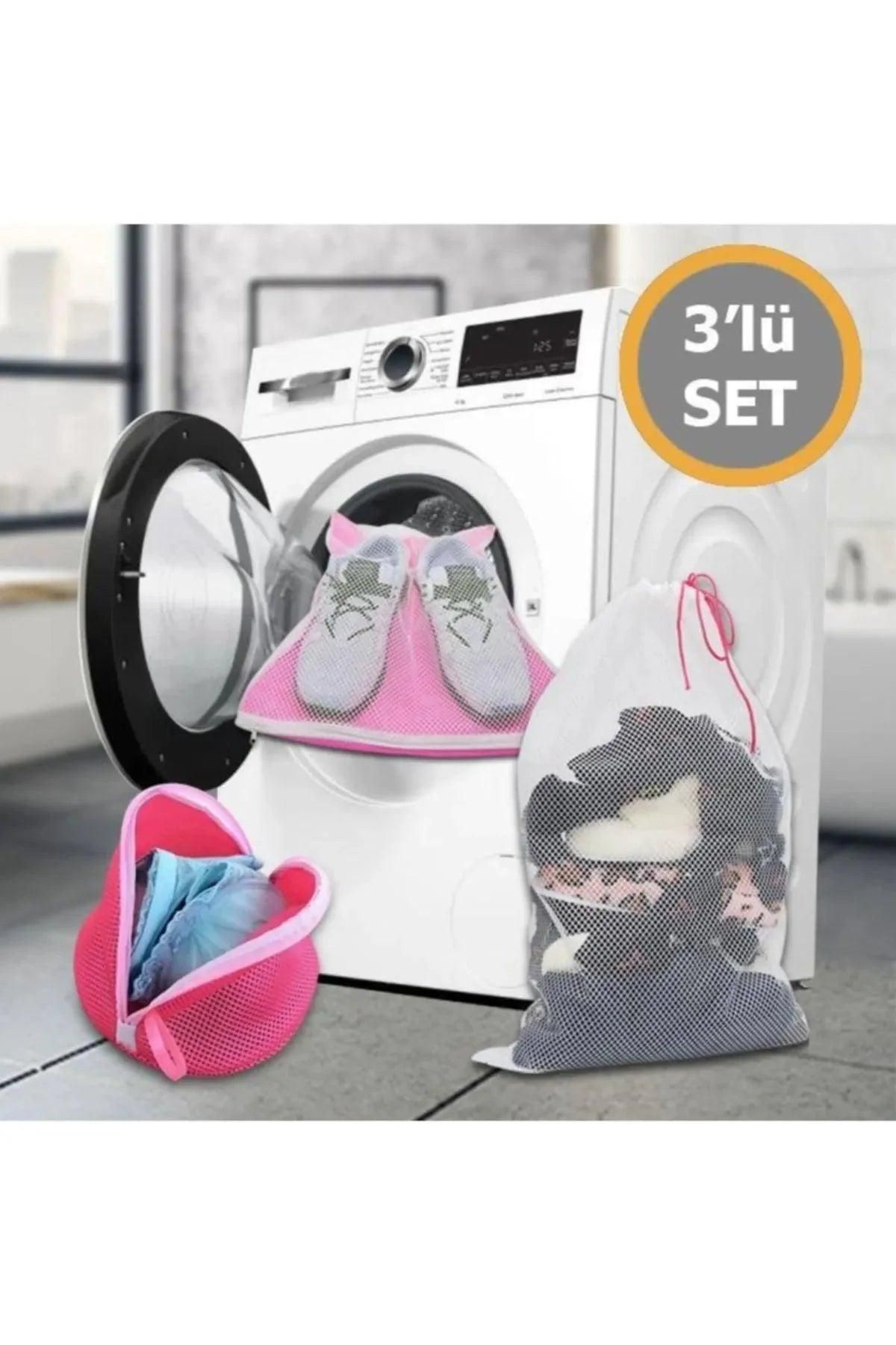 Çamaşır Yıkama Filesi - 3’lü Set, Çamaşır Sütyen Ayakkabı Yıkama Filesi - evdeyiz.de
