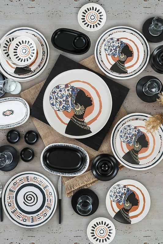 Keramika - African Kahvaltı Takımı 50 Parça 6 Kişilik - evdeyiz.de