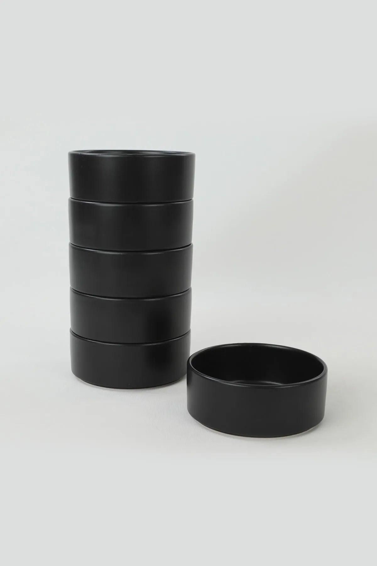 Keramika - Mat Siyah Stackable Çorba Kasesi 14 Cm 6 Adet - evdeyiz.de