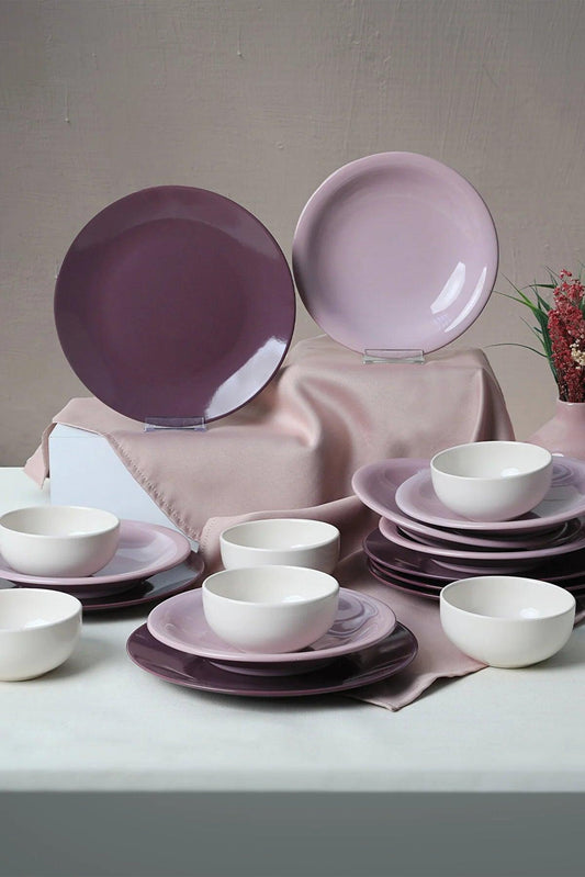 Keramika Purple Mix Yemek Takımı 18 Parça 6 Kişilik - evdeyiz.de