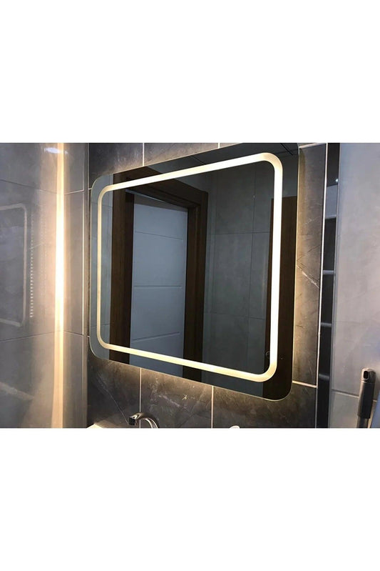 Led'li Kumlamalı Lavabo & Banyo Aynası - 60x70 cm - evdeyiz.de