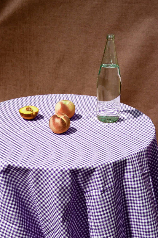 Masa Örtüsü - Mor Kareli Masa Örtüsü Piknik Örtüsü - evdeyiz.de