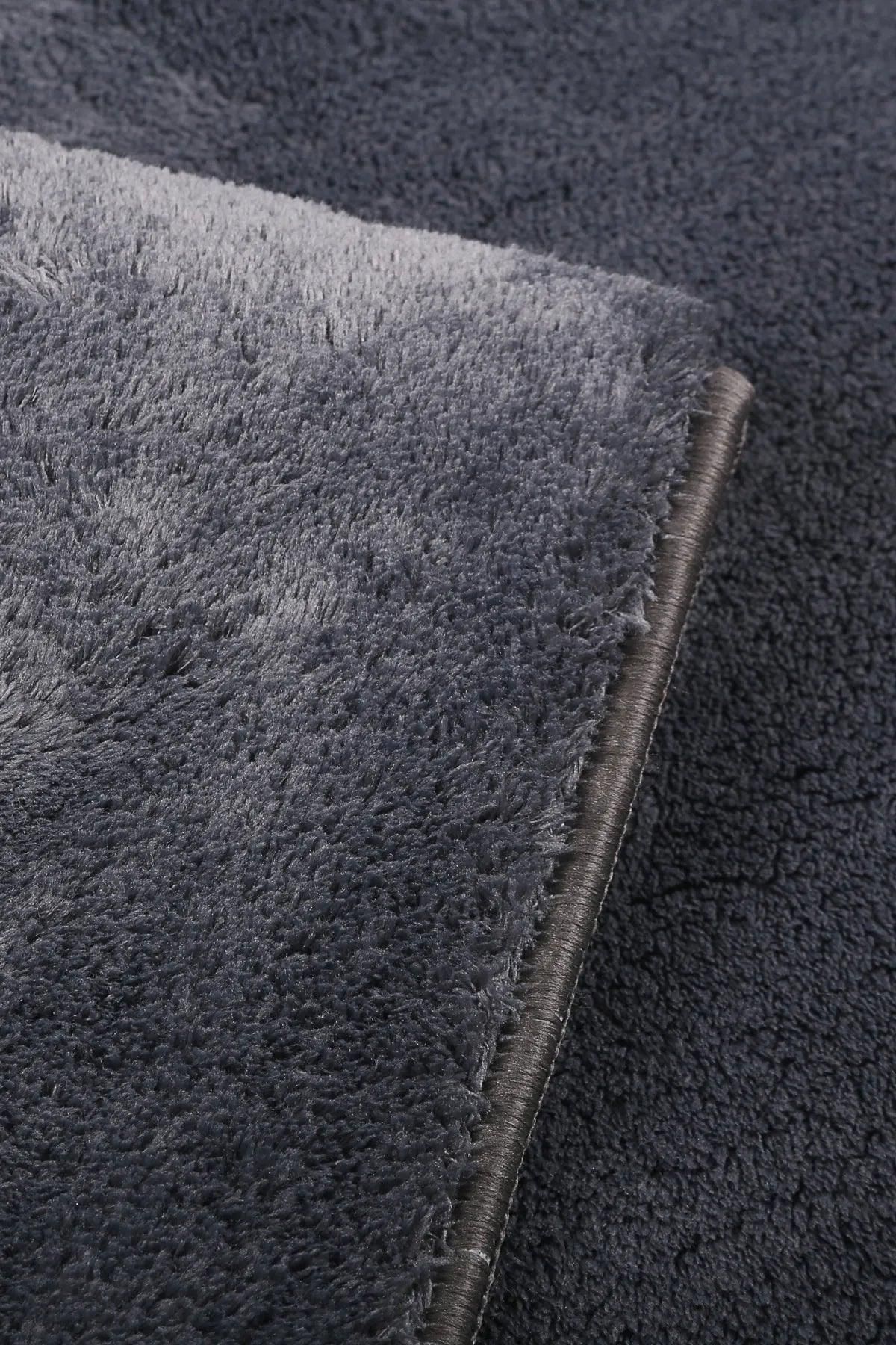 Relax Carpet - Relax Antrasit Saçaklı Leke Tutmaz Yıkanabilir Yolluk Kaymaz Taban Modern Yumuşak Halı - evdeyiz.de