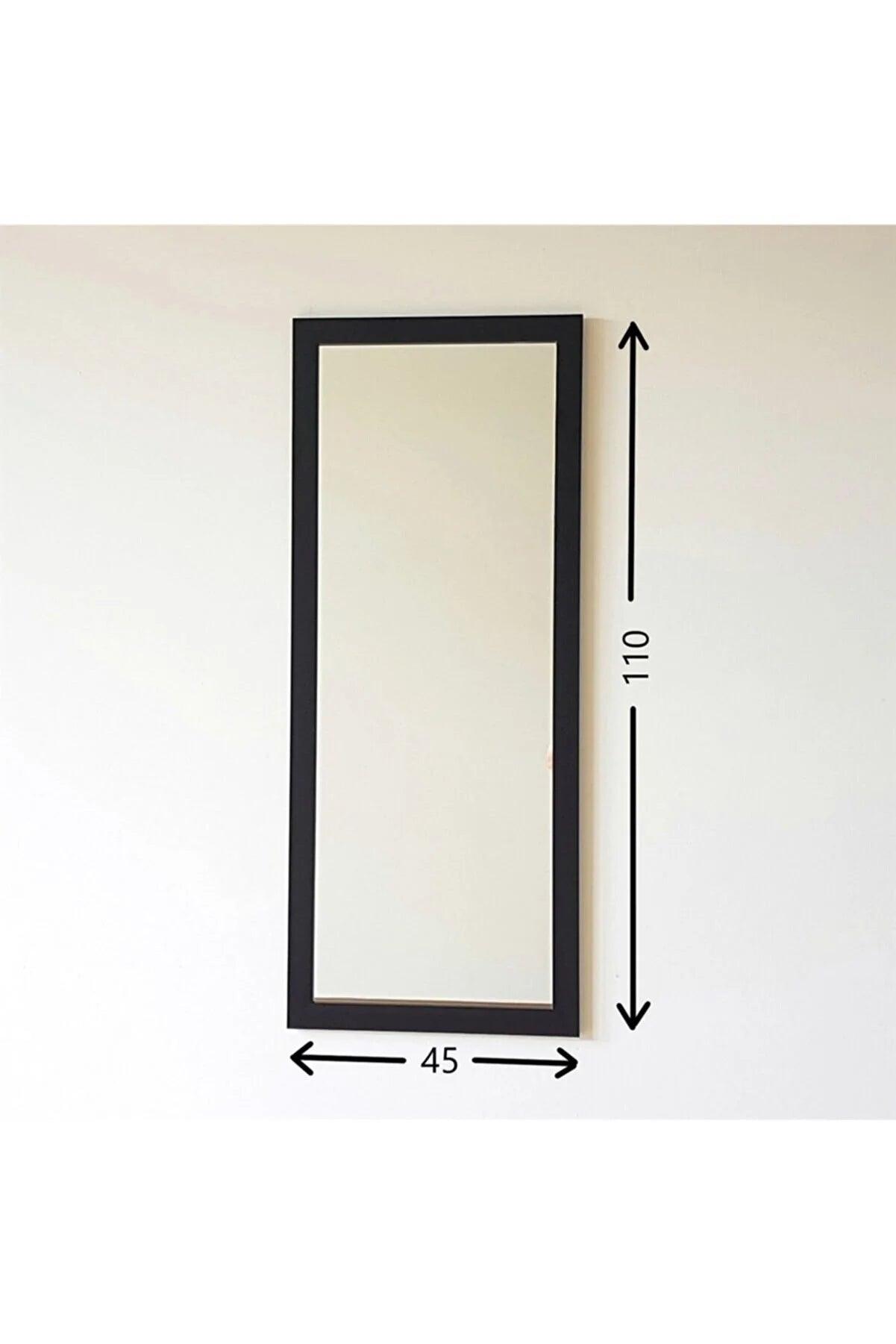 Siyah Dekoratif Ayna - 45x110 cm - evdeyiz.de