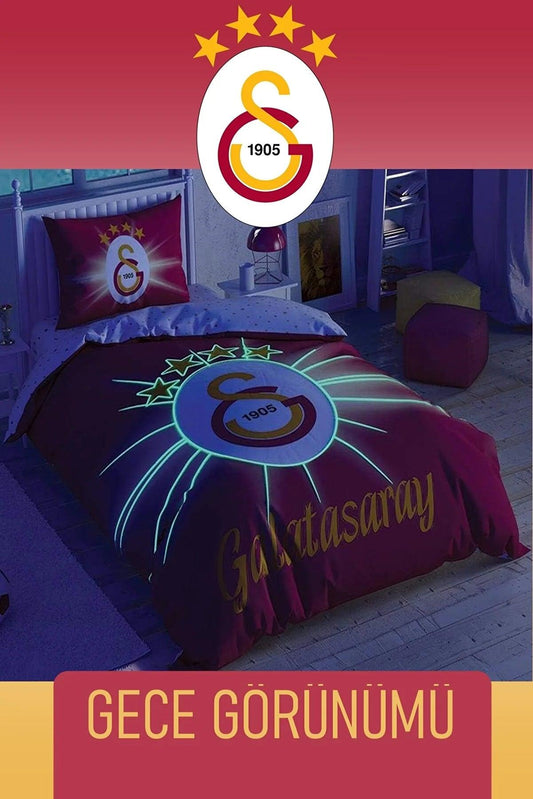 Taç Lisanslı Tek Kişilik Nevresim Takımı Galatasaray Light Glow - evdeyiz.de