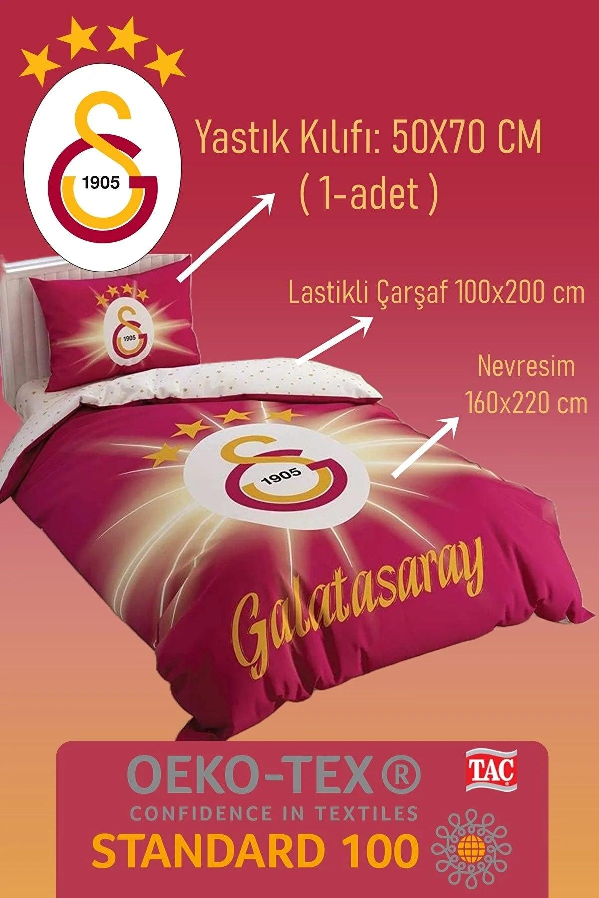 Taç Lisanslı Tek Kişilik Nevresim Takımı Galatasaray Light Glow - evdeyiz.de